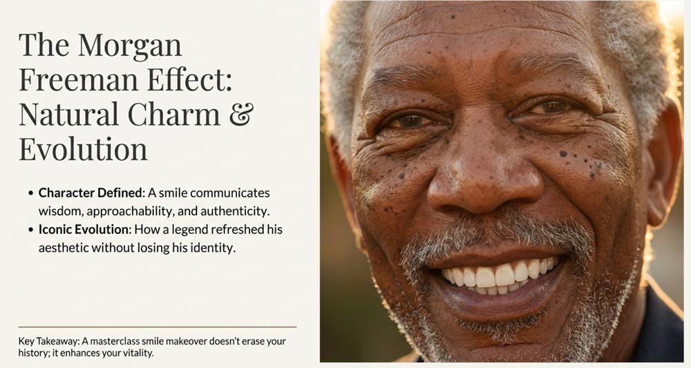 Morgan Freeman teeth before and after